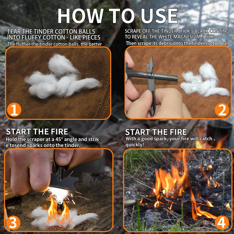 Mini arrancador de fuego portá - Magnesium Fire Starter reseña y precio