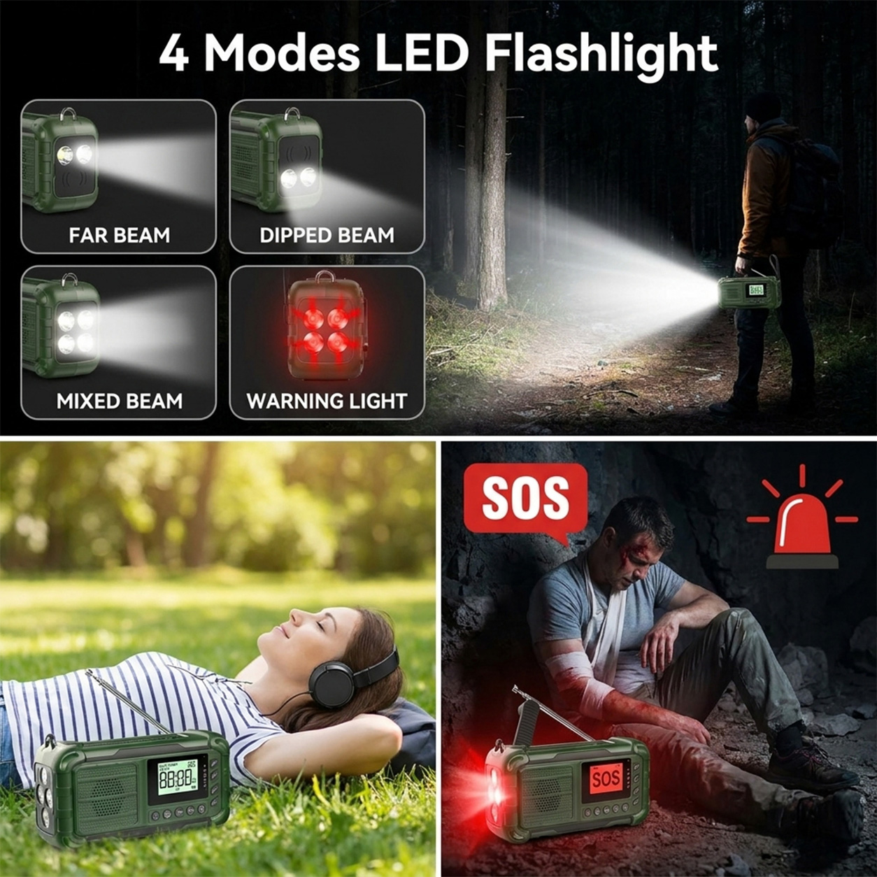 Radio de emergencia con manive - Solar Emergency Charger reseña y precio
